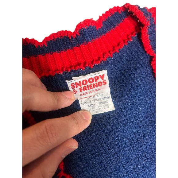 Vintage 90s Peanuts Snoopy & Friends Knit Sweater Vest - Picture 4 of 4